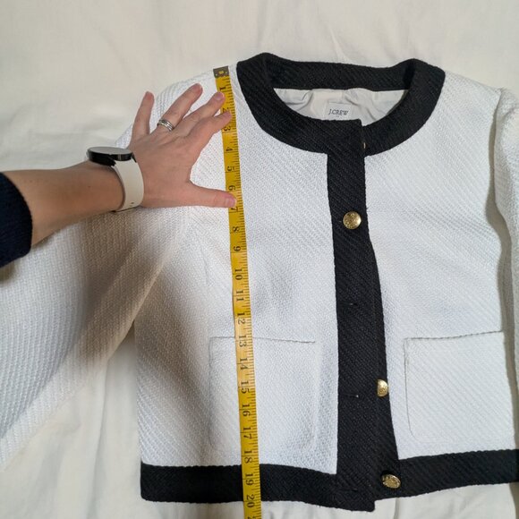 J. Crew Black and White Combo Tweed Lady Jacket, Size 6 - Picture 7 of 7